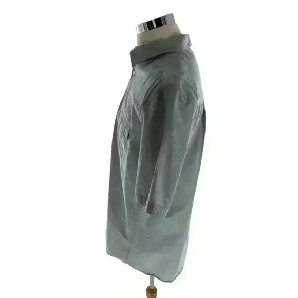 Foundry Mens Gray Blue Button Up Front Pockets Casual Shirt Size Large Tall   - Picture 2 of 5